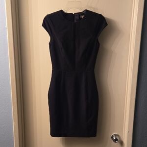 H&M Black Cap Sleeve Midi Dress
